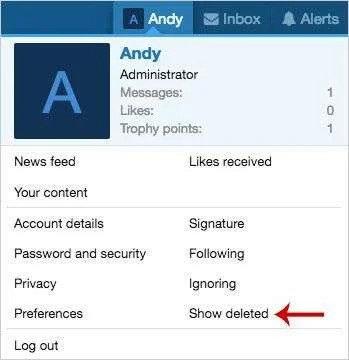 AndyB - Show deleted - Xenforo 2 3.6